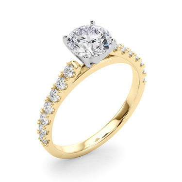 Single Row Engagement Ring – Lab Diamond Engagement Ring in 18K Gold | Just Brilliant – view 8