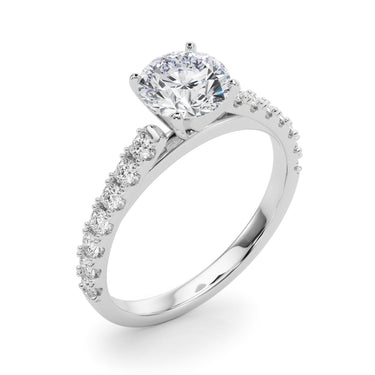 Single Row Engagement Ring – Lab Diamond Engagement Ring in 18K Gold | Just Brilliant – lifestyle view