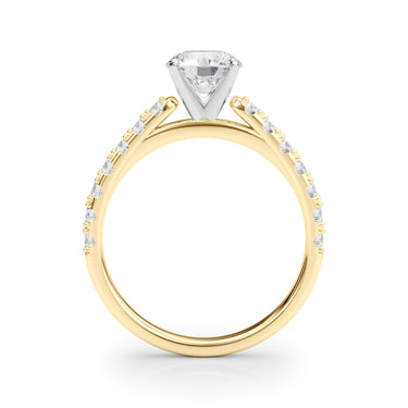 Single Row Engagement Ring – Lab Diamond Engagement Ring in 18K Gold | Just Brilliant – angle view