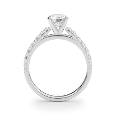 Single Row Engagement Ring – Lab Diamond Engagement Ring in 18K Gold | Just Brilliant – detail view