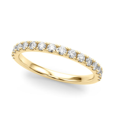 Prong Set Wedding Band – Lab Diamond Wedding Band in 18K Gold | Just Brilliant – close-up view