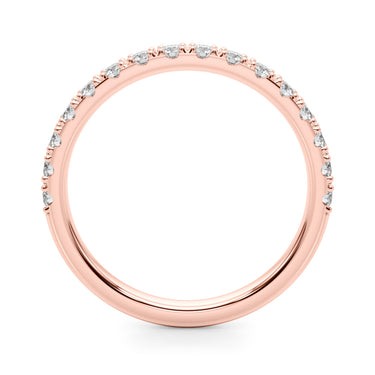 Prong Set Wedding Band – Lab Diamond Wedding Band in 18K Gold | Just Brilliant – angle view