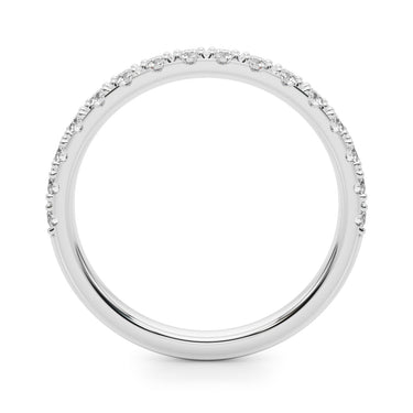 Prong Set Wedding Band – Lab Diamond Wedding Band in 18K Gold | Just Brilliant – detail view