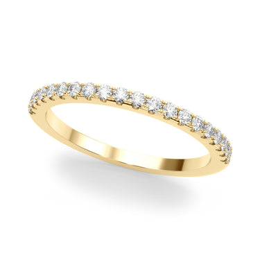 Split Prong Half Eternity Wedding Ring – Lab Diamond Eternity Band in 18K Gold | Just Brilliant – close-up view