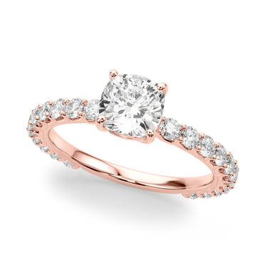 Cu Single Row Shared Prong Engagement Ring – Lab Diamond Ring in 18K Gold | Just Brilliant – view 9