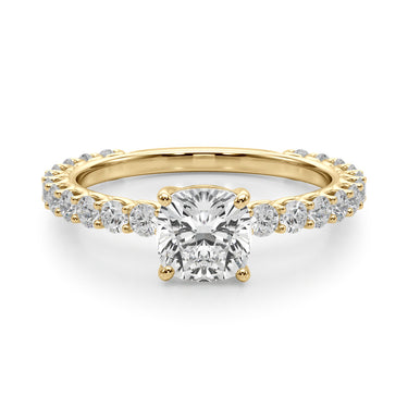 Cu Single Row Shared Prong Engagement Ring – Lab Diamond Ring in 18K Gold | Just Brilliant – view 8