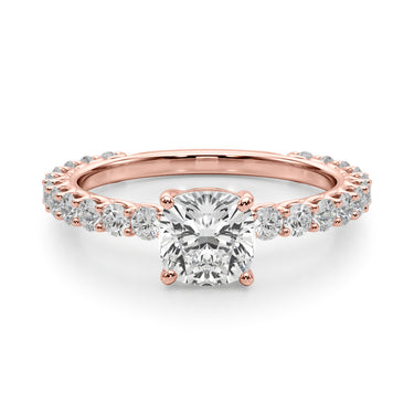 Cu Single Row Shared Prong Engagement Ring – Lab Diamond Ring in 18K Gold | Just Brilliant – view 12