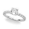 Cu Single Row Shared Prong Engagement Ring – Cushion Lab Diamond Ring in 18K Gold | Just Brilliant