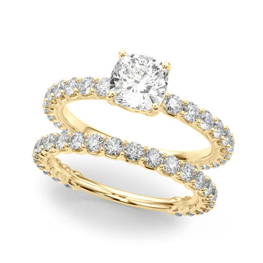 Cu Single Row Shared Prong Engagement Ring – Lab Diamond Ring in 18K Gold | Just Brilliant – view 7