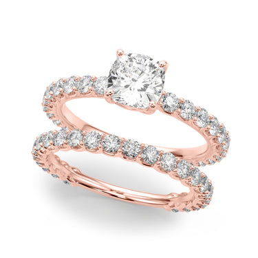 Cu Single Row Shared Prong Engagement Ring – Lab Diamond Ring in 18K Gold | Just Brilliant – view 11