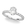 Oval Single Row Shared Prong Engagement Ring – Oval Lab Diamond Ring in 18K Gold | Just Brilliant