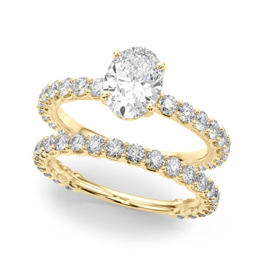 Oval Single Row Shared Prong Engagement Ring – Oval Lab Diamond Ring in 18K Gold | Just Brilliant – view 7