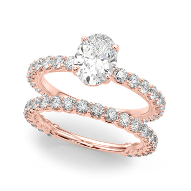 Oval Single Row Shared Prong Engagement Ring – Oval Lab Diamond Ring in 18K Gold | Just Brilliant – view 11