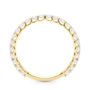 Prong Set Wedding Band – Lab Diamond Wedding Band in 18K Gold | Just Brilliant – close-up view