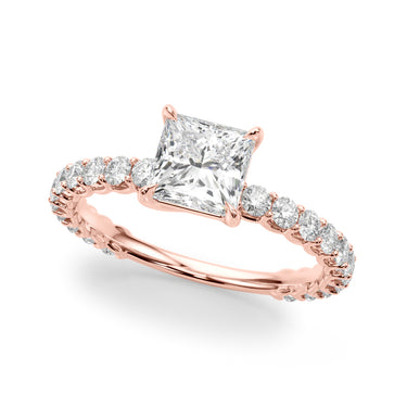 Pc Single Row Shared Prong Engagement Ring – Lab Diamond Ring in 18K Gold | Just Brilliant – view 9