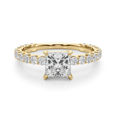 Pc Single Row Shared Prong Engagement Ring – Lab Diamond Ring in 18K Gold | Just Brilliant – view 8