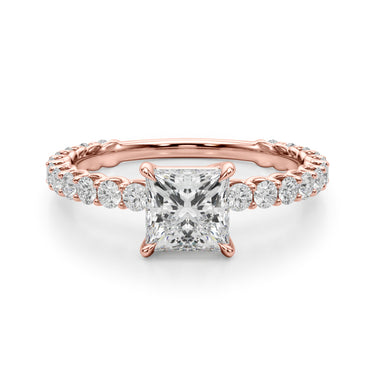 Pc Single Row Shared Prong Engagement Ring – Lab Diamond Ring in 18K Gold | Just Brilliant – view 12