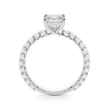 Pc Single Row Shared Prong Engagement Ring – Lab Diamond Ring in 18K Gold | Just Brilliant – detail view