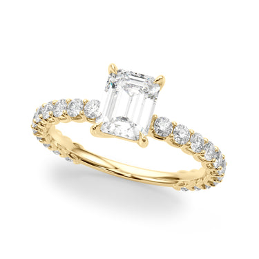 Single Row Trellis Shared Prong Engagement Ring – Lab Diamond Engagement Ring in 18K Gold | Just Brilliant – side view