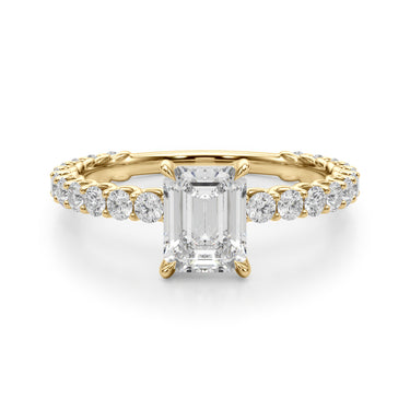 Single Row Trellis Shared Prong Engagement Ring – Lab Diamond Engagement Ring in 18K Gold | Just Brilliant – view 8