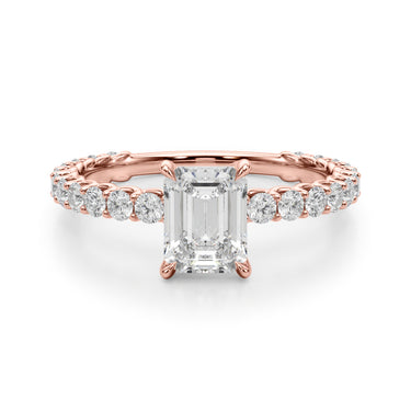 Single Row Trellis Shared Prong Engagement Ring – Lab Diamond Engagement Ring in 18K Gold | Just Brilliant – view 12