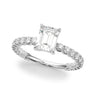 Single Row Trellis Shared Prong Engagement Ring – Radiant Emerald & Lab Diamond Engagement Ring in 18K Gold | Just Brilliant