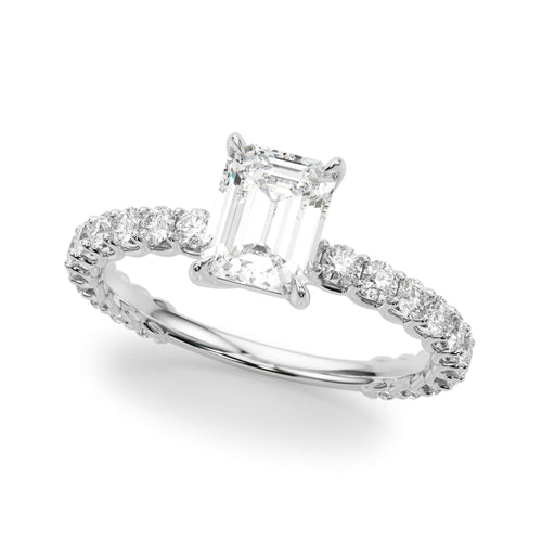 Single Row Trellis Shared Prong Engagement Ring