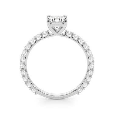 Single Row Trellis Shared Prong Engagement Ring – Lab Diamond Engagement Ring in 18K Gold | Just Brilliant – detail view
