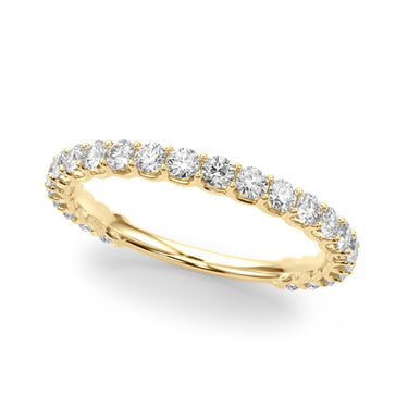 Prong Set Wedding Band – Lab Diamond Wedding Band in 18K Gold | Just Brilliant – close-up view