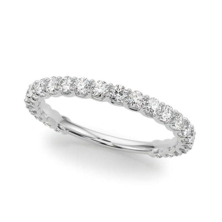 Prong Set Wedding Band – Radiant Lab Diamond Wedding Band in 18K Gold | Just Brilliant