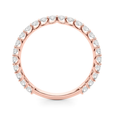 Prong Set Wedding Band – Lab Diamond Wedding Band in 18K Gold | Just Brilliant – angle view