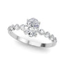 Oval Single Row Shared Prong Engagement Ring – Oval Lab Diamond Ring in 18K Gold | Just Brilliant