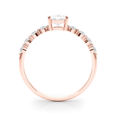 Oval Single Row Shared Prong Engagement Ring – Oval Lab Diamond Ring in 18K Gold | Just Brilliant – view 10