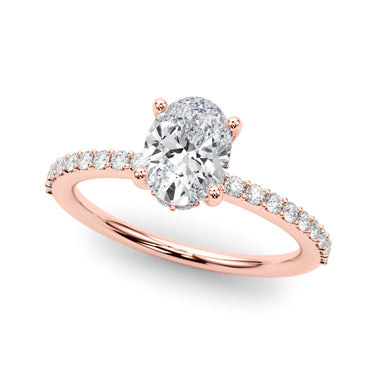 Hidden Halo Oval Engagement Ring – Oval Lab Diamond Engagement Ring in 18K Gold | Just Brilliant – view 9