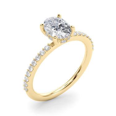 Hidden Halo Oval Engagement Ring – Oval Lab Diamond Engagement Ring in 18K Gold | Just Brilliant – view 8