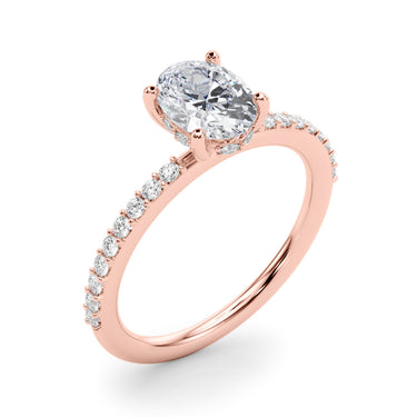 Hidden Halo Oval Engagement Ring – Oval Lab Diamond Engagement Ring in 18K Gold | Just Brilliant – view 12
