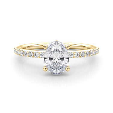 Hidden Halo Oval Engagement Ring – Oval Lab Diamond Engagement Ring in 18K Gold | Just Brilliant – view 7