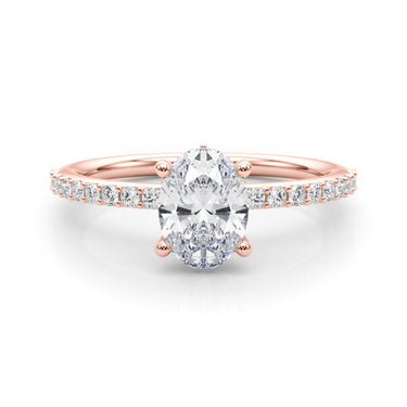 Hidden Halo Oval Engagement Ring – Oval Lab Diamond Engagement Ring in 18K Gold | Just Brilliant – view 11