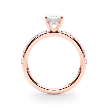 Hidden Halo Oval Engagement Ring – Oval Lab Diamond Engagement Ring in 18K Gold | Just Brilliant – view 10
