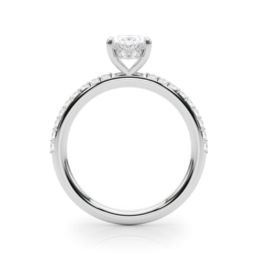 Hidden Halo Oval Engagement Ring – Oval Lab Diamond Engagement Ring in 18K Gold | Just Brilliant – detail view