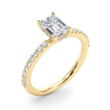 Hidden Halo Emerald Cut Engagement Ring – Emerald Cut Emerald Engagement Ring in 18K Gold | Just Brilliant – view 8