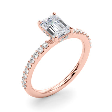 Hidden Halo Emerald Cut Engagement Ring – Emerald Cut Emerald Engagement Ring in 18K Gold | Just Brilliant – view 12