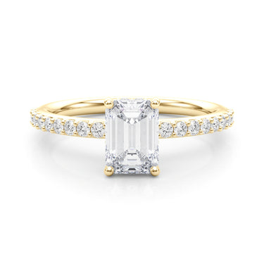 Hidden Halo Emerald Cut Engagement Ring – Emerald Cut Emerald Engagement Ring in 18K Gold | Just Brilliant – view 7