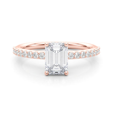 Hidden Halo Emerald Cut Engagement Ring – Emerald Cut Emerald Engagement Ring in 18K Gold | Just Brilliant – view 11