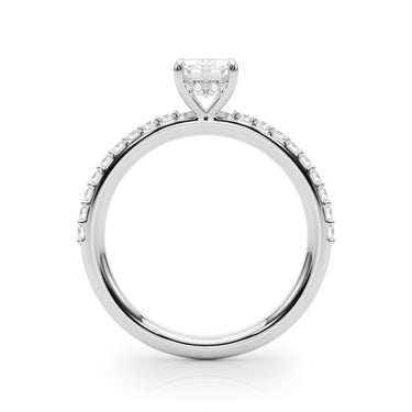 Hidden Halo Emerald Cut Engagement Ring – Emerald Cut Emerald Engagement Ring in 18K Gold | Just Brilliant – detail view