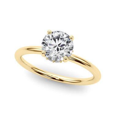 Hidden Halo Round Engagement Ring – Round Lab Diamond Engagement Ring in 18K Gold | Just Brilliant – side view