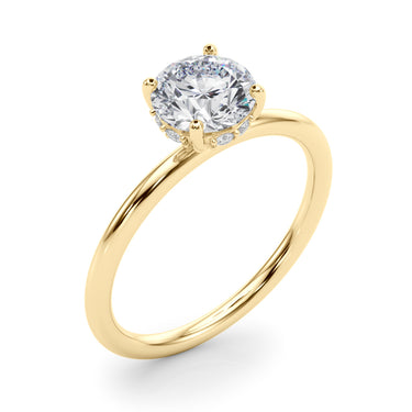 Hidden Halo Round Engagement Ring – Round Lab Diamond Engagement Ring in 18K Gold | Just Brilliant – view 8
