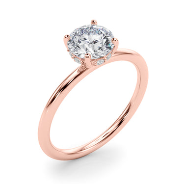 Hidden Halo Round Engagement Ring – Round Lab Diamond Engagement Ring in 18K Gold | Just Brilliant – view 12