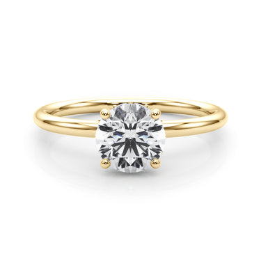 Hidden Halo Round Engagement Ring – Round Lab Diamond Engagement Ring in 18K Gold | Just Brilliant – view 7