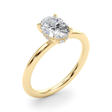 Hidden Halo Oval Engagement Ring – Oval Lab Diamond Engagement Ring in 18K Gold | Just Brilliant – view 8